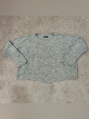 Anthropologie Wool Blend Cropped Crew Neck Sweater